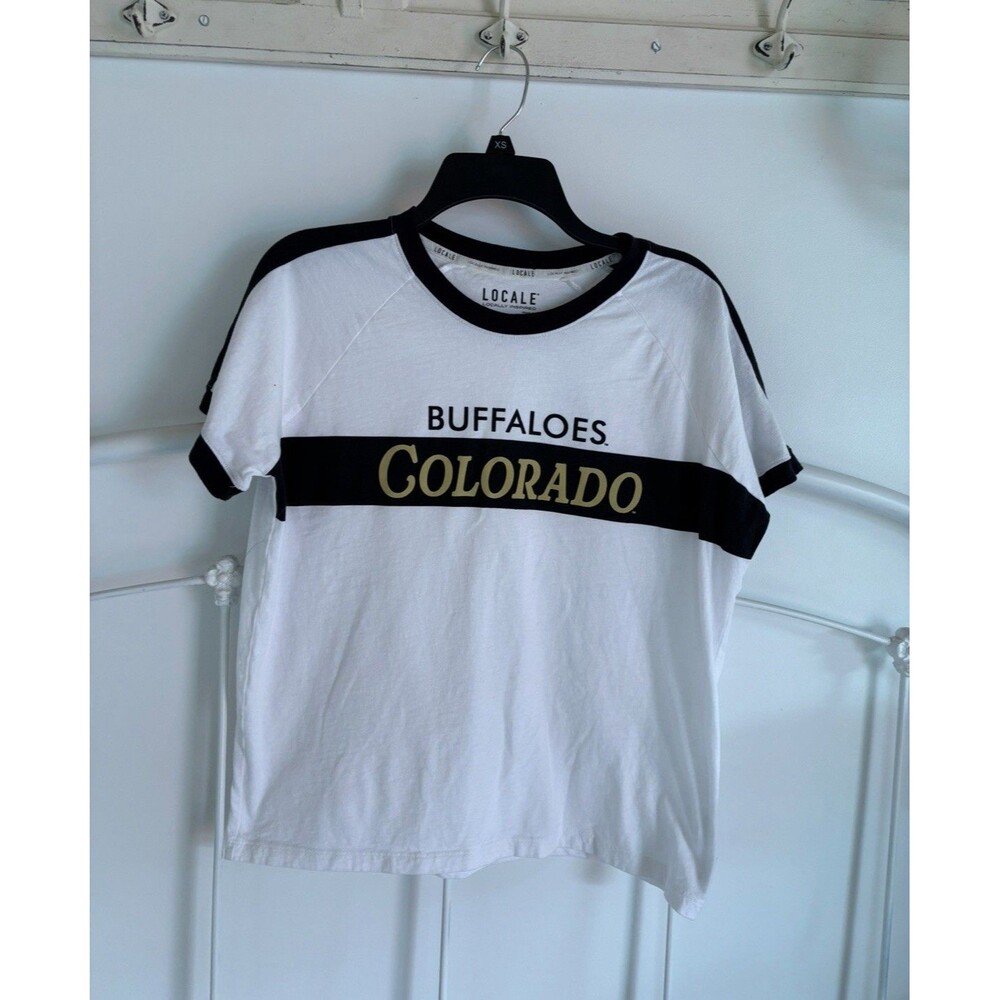 Crop Colorado buffaloes Colorado University White Black Locale Shirt Medium